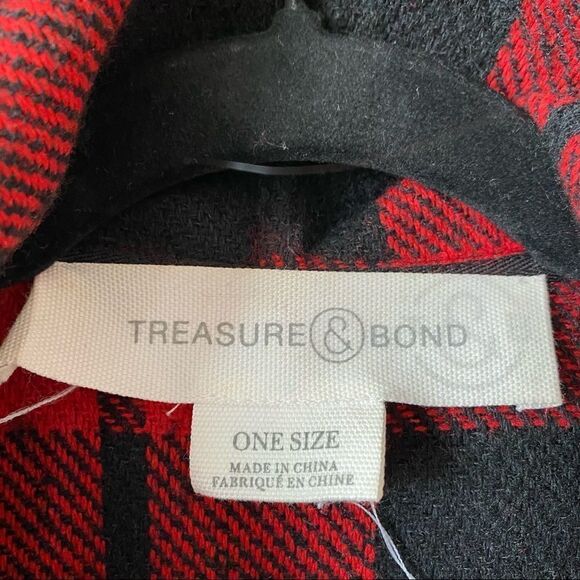 Treasure & Bond-Plaid One Size/Oversized Zip Front Cape - Picture 14 of 14